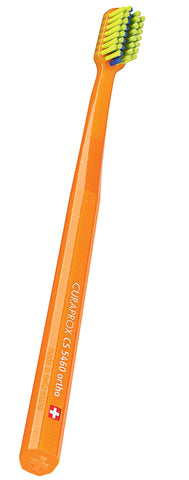 Curaprox Toothbrush Cs 5460 Ortho - Manual Toothbrush with Special Cut for Braces with 5460 Ultra Soft Curen Bristles - Random Color