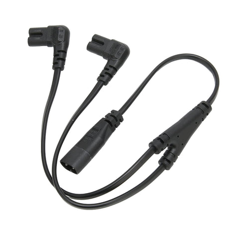 IEC 320 C8 to Dual C7 Y Split Power Cord, 1500W IEC Figure 8 Male to 2 Female 1 in 2 Out AC Power Splitter Cable for LCD Monitor Desk Lamp