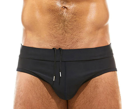 YouKD Mens Swim Briefs Bikini Bottom Stretch Swimwear Boxer Beach Shorts Surfing Swimsuit D Black