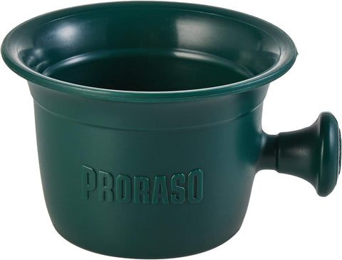 Proraso Professional Shaving Bowl with Handle, 300ml Capacity, Traditional Holder for Shaving Cream, Personal Grooming and Shaving Gift for Men, Classic Green, Made in Italy