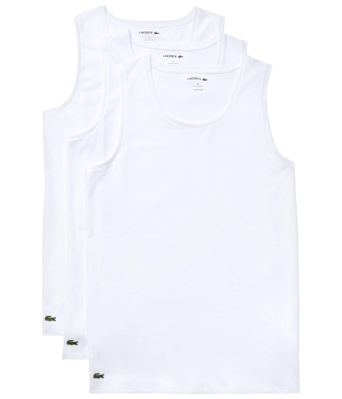 Lacoste Mens Essentials 3 Pack 100% Cotton Slim Fit V-neck T-shirts, White, 3X-Large Big