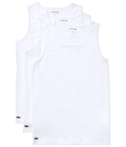 Lacoste Mens Essentials 3 Pack 100% Cotton Slim Fit V-neck T-shirts, White, 3X-Large Big