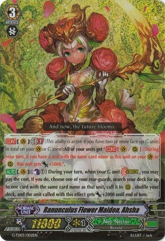 Cardfight!! Vanguard TCG - Ranunculus Flower Maiden, Ahsha (G-TD03/002EN) - G Trial Deck 3: Flower Maiden of Purity