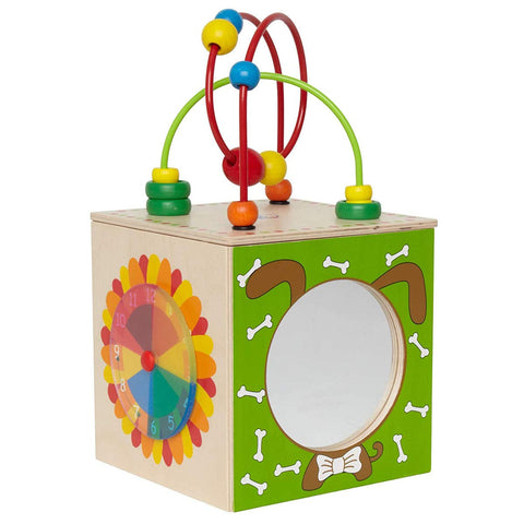 Hape Discovery Box | Activity Center Play Cube | 5-1 Learning Puzzle Toy for Toddlers | Five Sided Educational Maze, Small