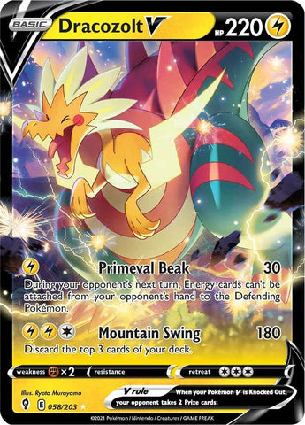 Dracozolt V - 058/203 - Ultra Rare - Sword & Shield - Evolving Skies