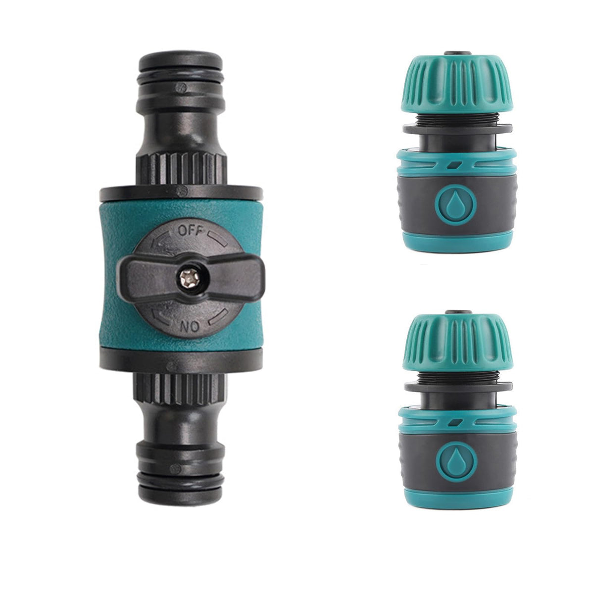 VReder Quick Release in Line Hose Shut Off Valve, Double Male Connector Valve Extender Garden Hose Quick Connector Set for Join Pipe Tube and tap, Hose Reel
