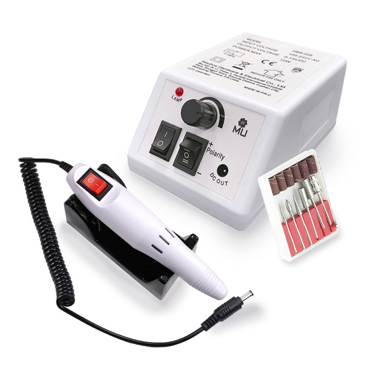 m MU, Professional Nail Cutter, Electric Nail File, 6 in 1 Nail Milling Tips, Semi-Permanent Nail Cutter, Pedicure and Manicure, Hand and Foot Care Set for Nail Polish with Gel.