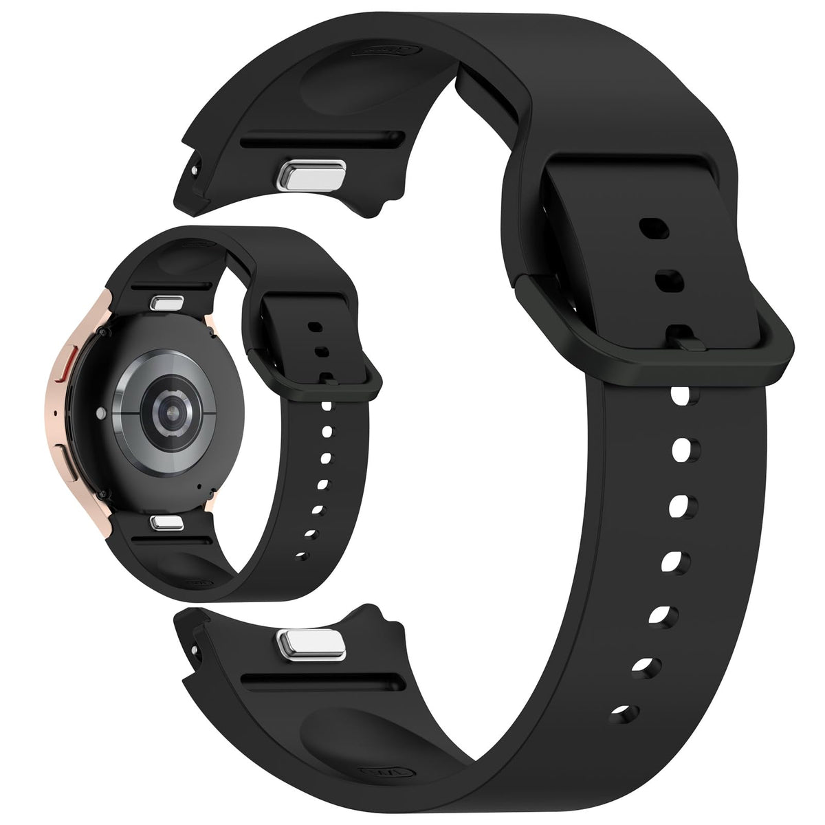 LOKEKE Compatible with Samsung Galaxy Watch 7 Replacement Band - Replacement Silicone Wrist Watch Band Strap Compatible with Samsung Galaxy Watch 7 (Black)