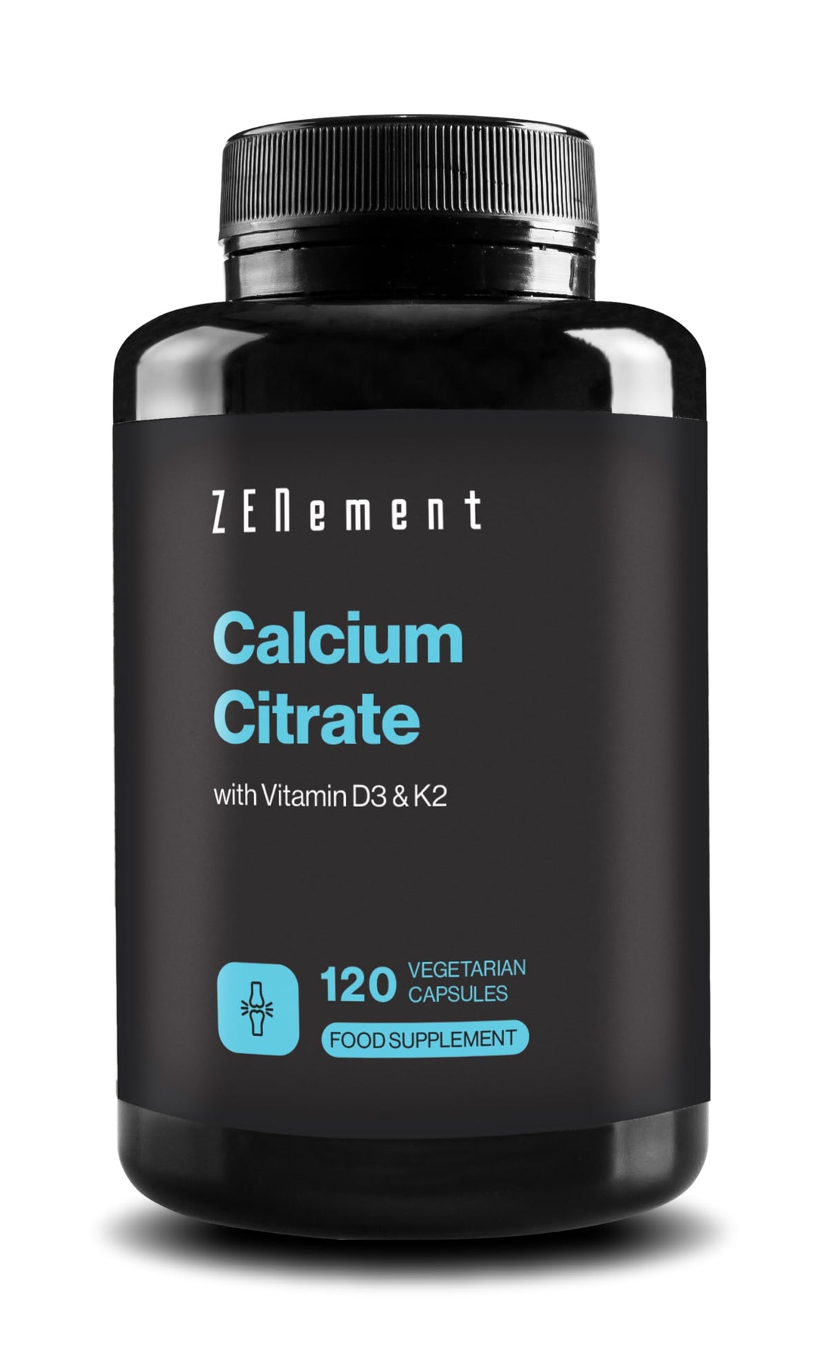 Calcium Citrate with Vitamin D3 and K2 - for Healthy Teeth, Bones and Muscles - Formulated with Enhanced D3 and K2 - Highly Absorbable - 120 Vegetarian Capsules