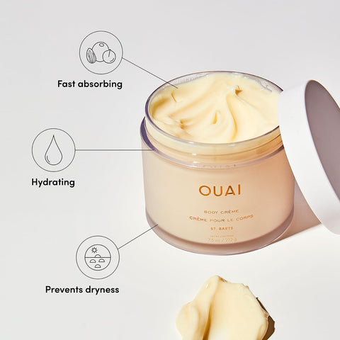 OUAI Body Cream, St. Barts - Hydrating Whipped Body Cream with CupuaÃƒÆ’Ã†â€™Ãƒâ€ Ã¢â‚¬â„¢ÃƒÆ’Ã¢â‚¬Å¡Ãƒâ€šÃ‚Â§u Butter, Coconut Oil and Squalane - Softens Skin and Delivers Healthy-Looking Glow - Sulfate-Free Skin Care - 7.5 Oz