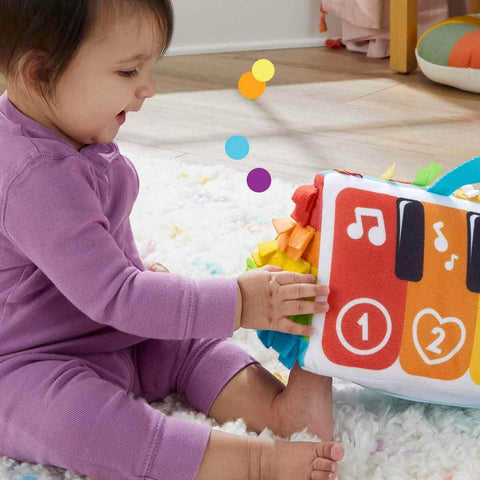 Fisher-Price My Piano Sensory Awakening Musical Toy for Baby Flat Stomach and Back Play with Multicolored Light Keys and Music Baby Toy, HND54