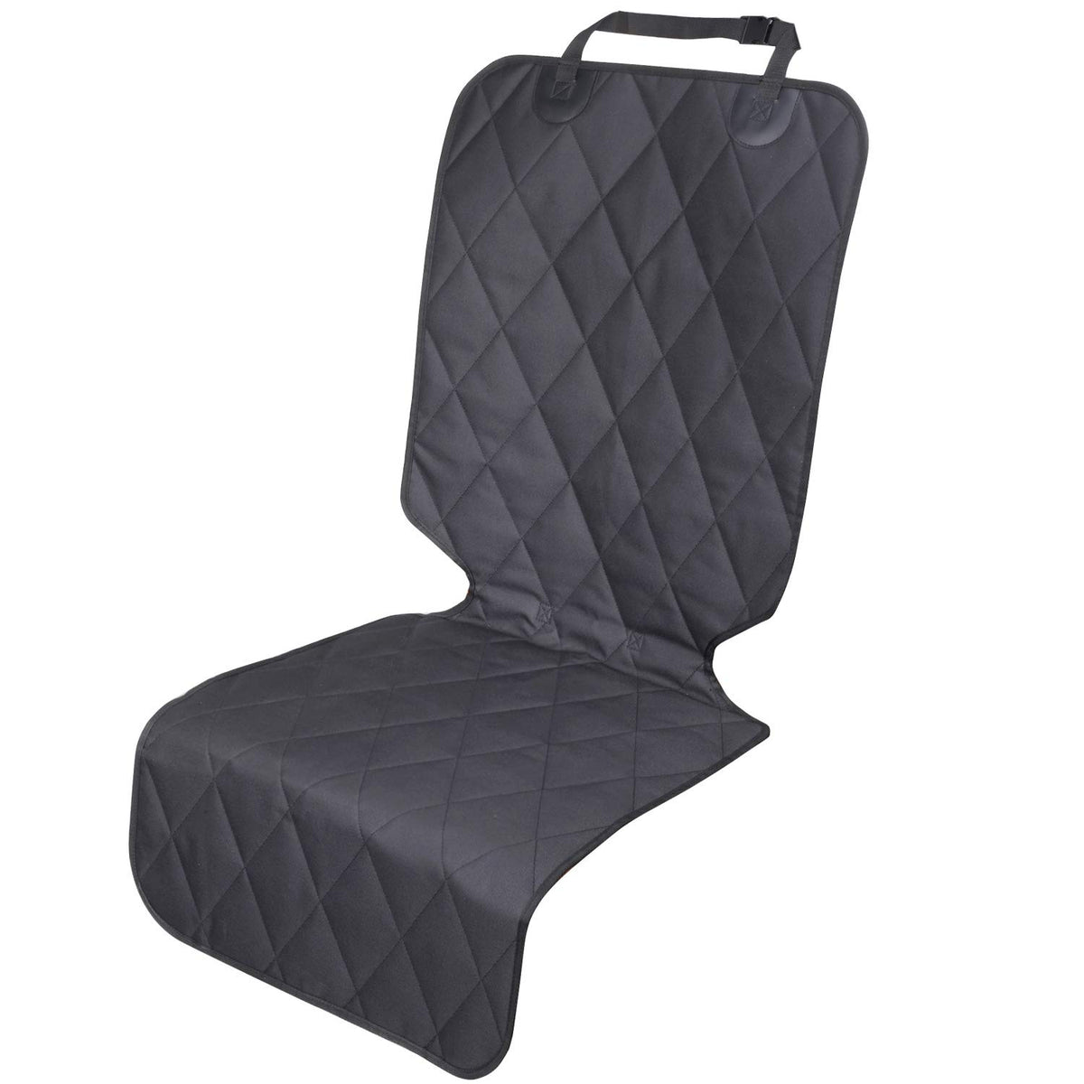 VIVAGLORY Front Dogs Seat Cover, No-skirt Design Protectors for Bucket Seats, Quilted 600 Denier Oxford with Anti-slip Backing for Most Cars, SUVs & MPVs, Black