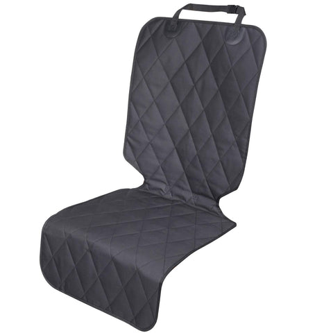 VIVAGLORY Front Dogs Seat Cover, No-skirt Design Protectors for Bucket Seats, Quilted 600 Denier Oxford with Anti-slip Backing for Most Cars, SUVs & MPVs, Black