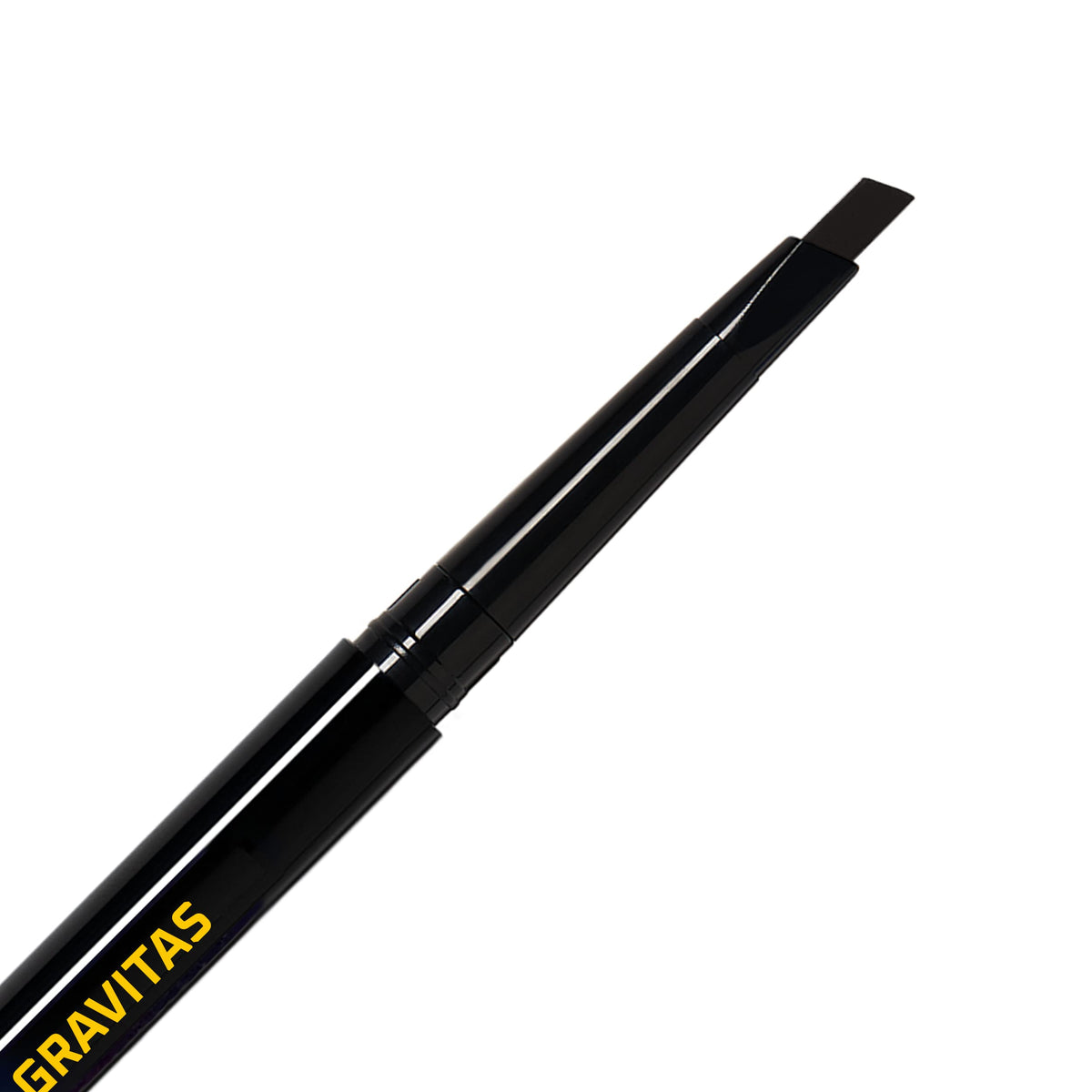 GRAVITAS Eyebrow Pencil and Beard Filler Pencil - Waterproof, Double-Ended Automatic Angled Tip & Spoolie Brush, Cruelty-Free (Black)