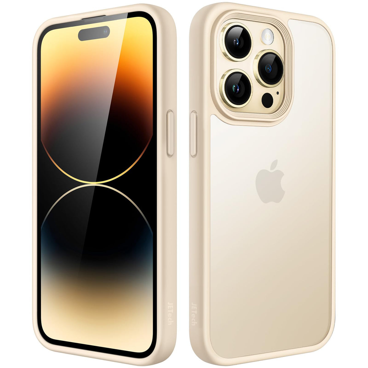 JETech Matte Case for iPhone 14 Pro Max 6.7-Inch, Shockproof Military Grade Drop Protection, Frosted Translucent Back Phone Cover, Anti-Fingerprint (Light Gold)
