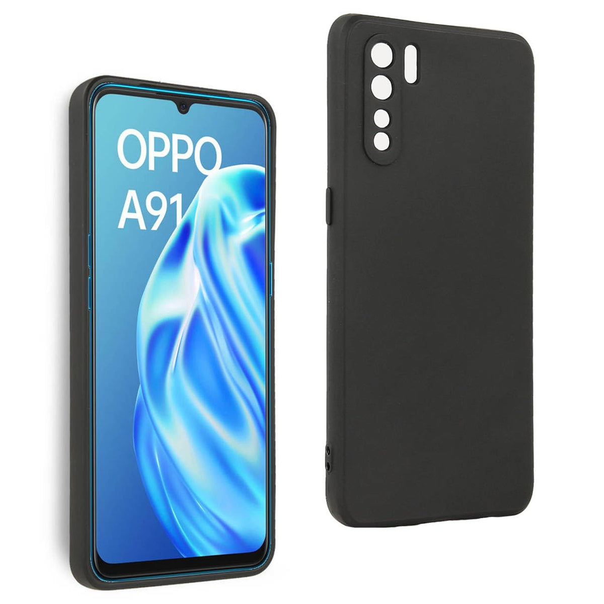 Case Cover for OPPO A91 - F15 - Reno 3 4G, Phone Cases, Anti-Slip, Black, Elegant and Lightweight, Premium Flexible TPU