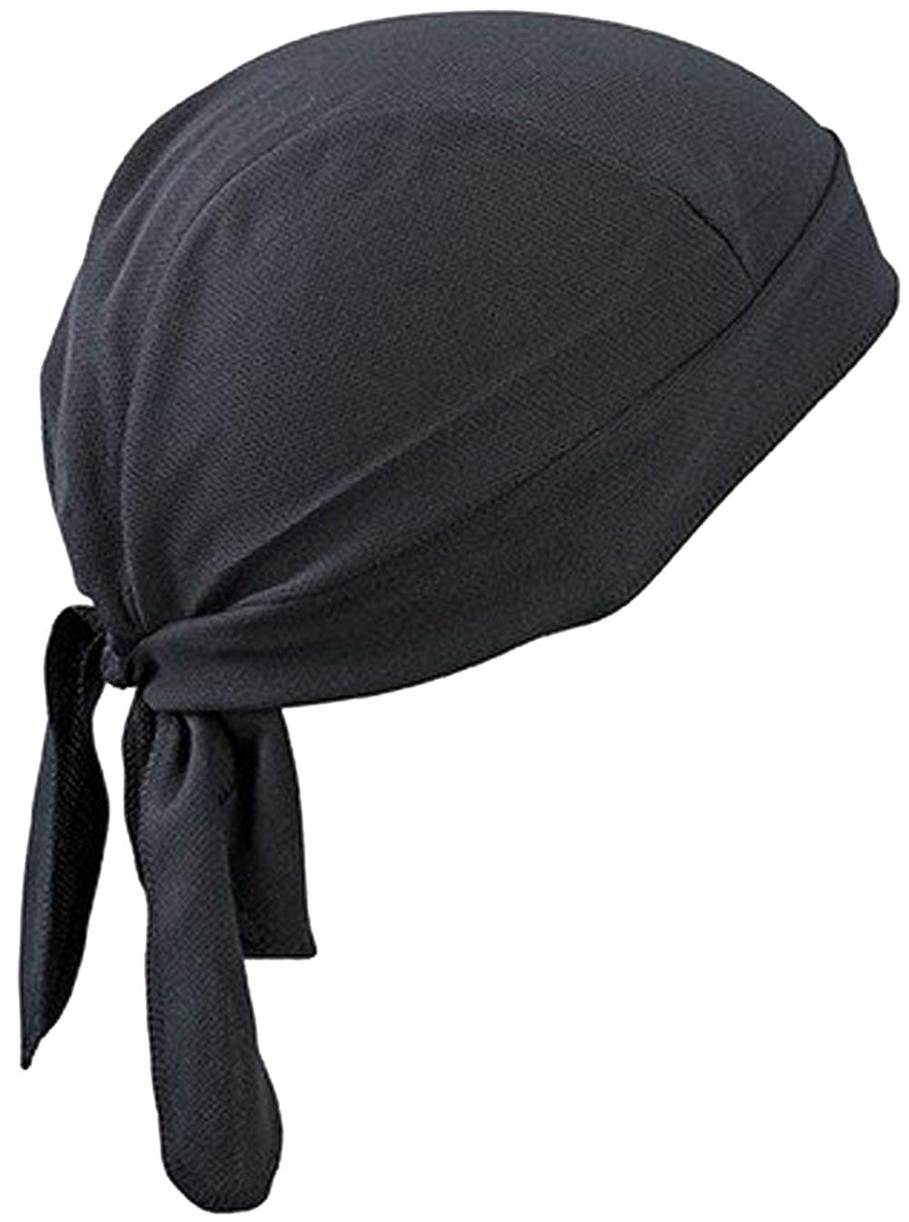 Sports Pirate Headwear Plain Thin Fast dry Breathable Cycling Bandana Cap Sun Protection Headband Head Wrap Beanie for Women Men Biking Motorcycling Riding, Black
