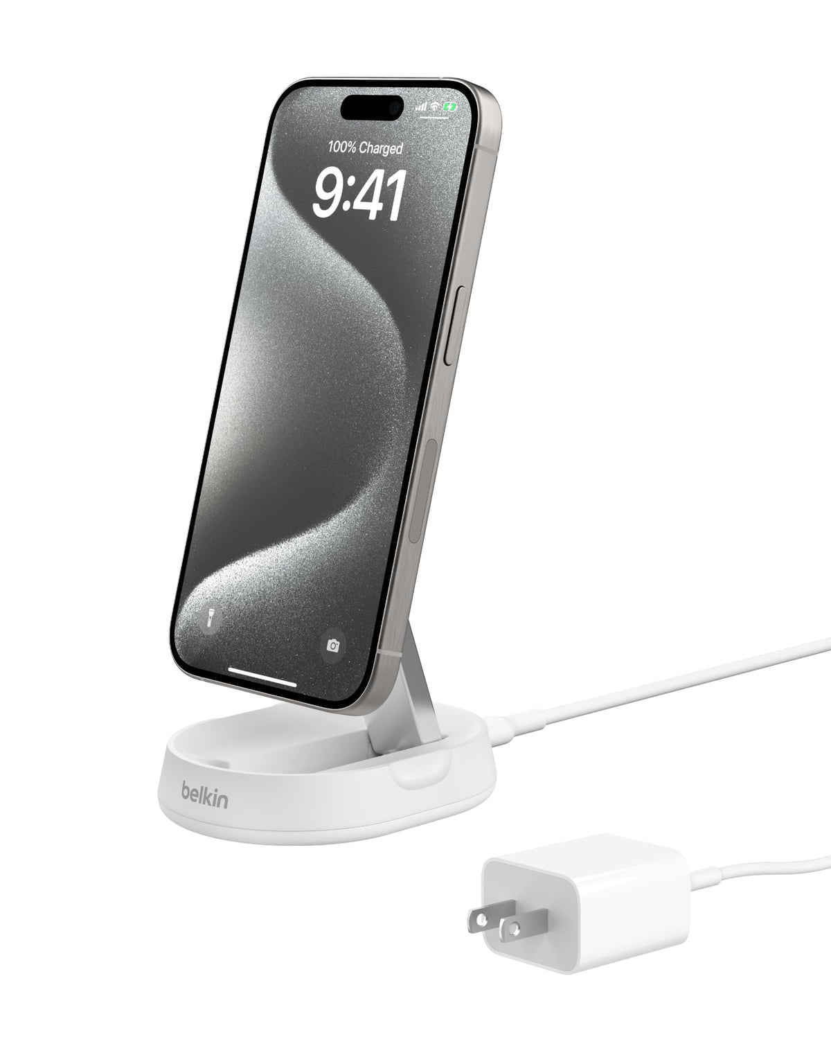 Belkin BoostCharge Pro 15W Convertible Magnetic Charging Stand, MagSafe-Compatible Fast Qi2 Charger for Apple iPhone 15, 15 Plus, 15 Pro, 15 Pro Max, iPhone 14 & 13, Apple Airpods Pro, & More - White