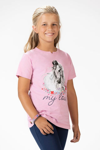 Hkm Unisex Kids Horse Spirit T Shirt, Rosa, 104 UK