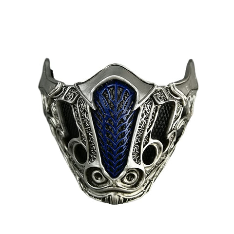 CrazyCatCos MK Game Mask, Jade/Sub-Zero/Kabal/Saibot/Scorpion/Smoke Resin Mask For Halloween Costume Accessory (Sub Zero 2021)