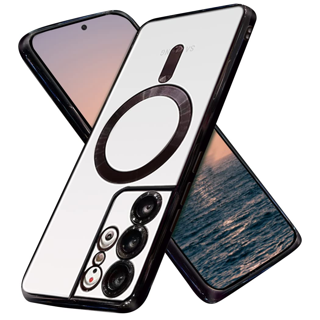 XLHLKP Magnetische SchutzhÃ¼lle fÃ¼r Samsung Galaxy S21 Ultra HÃ¼lle, Samsung S21 Ultra HÃ¼lle 5G, RÃ¼ckseite, schlanke HÃ¼lle fÃ¼r Samsung S21 Ultra in 6.8 Zoll (17.3 cm) (magnetisch) Schwarz)