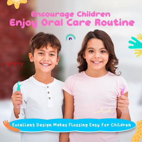 Generic Biodegradable Kids Dental Floss Picks: Gentle Gums, 2 Packs, 40 Units Each, Multicolor Variety, Ideal Daily Oral Hygiene, Children's Dental Care, Fun Routines Included, Keeps Smiles Bright