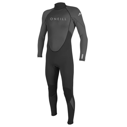 O'Neill Wetsuits Men's Reactor-2 3/2mm Neoprene Back Zip Full Wetsuit, Black/Graphite, L