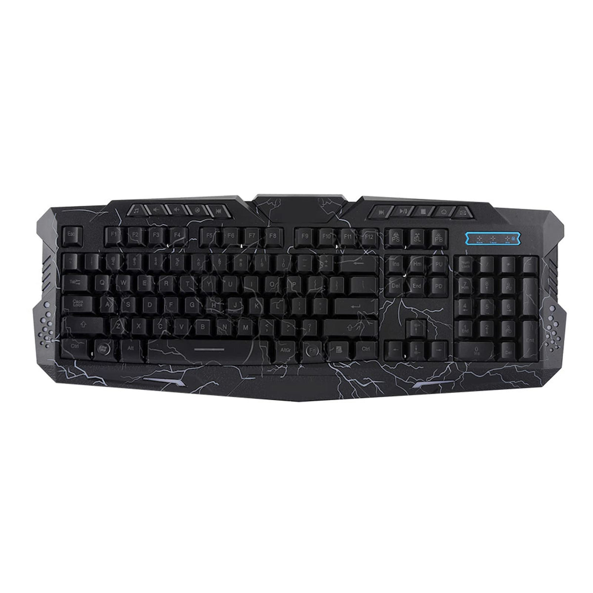 Cuifati Wired Gaming Keyboard,104-Key Wired Keyboard A878 English ThreeColor Backlight,Gaming Keyboard with Nonslip Patch,Slim Backlit Keyboard for Win7 / 8 / /XP / 2000