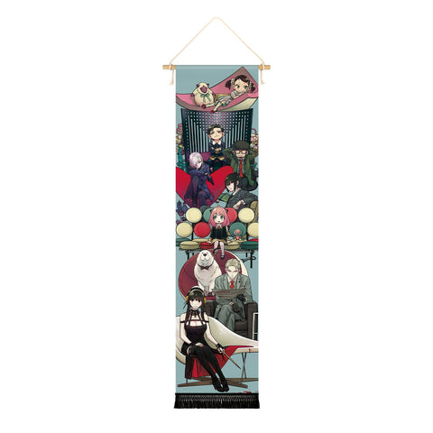 CosplayStudio Large Spy Family Scroll Picture/Kakemono Fabric Poster 135 x 33 cm Design: Spy Family Lounge