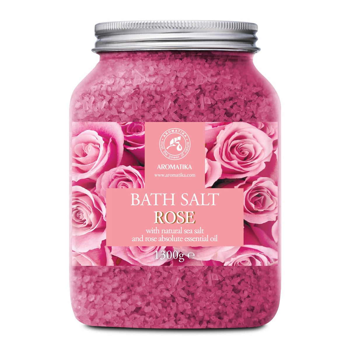 Rose Bath Salts 1300g - Natural Rosewood Oil & Rose Extract - Best for Relaxing - Good Sleep - Beauty - Bathing - Body Care - Wellness - Relax - Aromatherapy - Spa - De-Stress Bath Salts