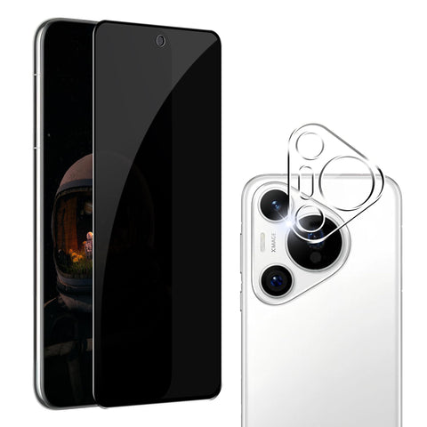 zZjoOoj Privacy Screen Protector for Huawei Pura 70 Pro, Anti-Spy 3D Tempered Glass Screen Protector with 1 Camera Protection [9H Hardness Privacy Film] [Anti-Peeping Protective Glass]