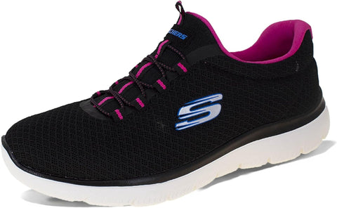 Skechers Women's Summits Sneaker, Black/Hot Pink, 8.5
