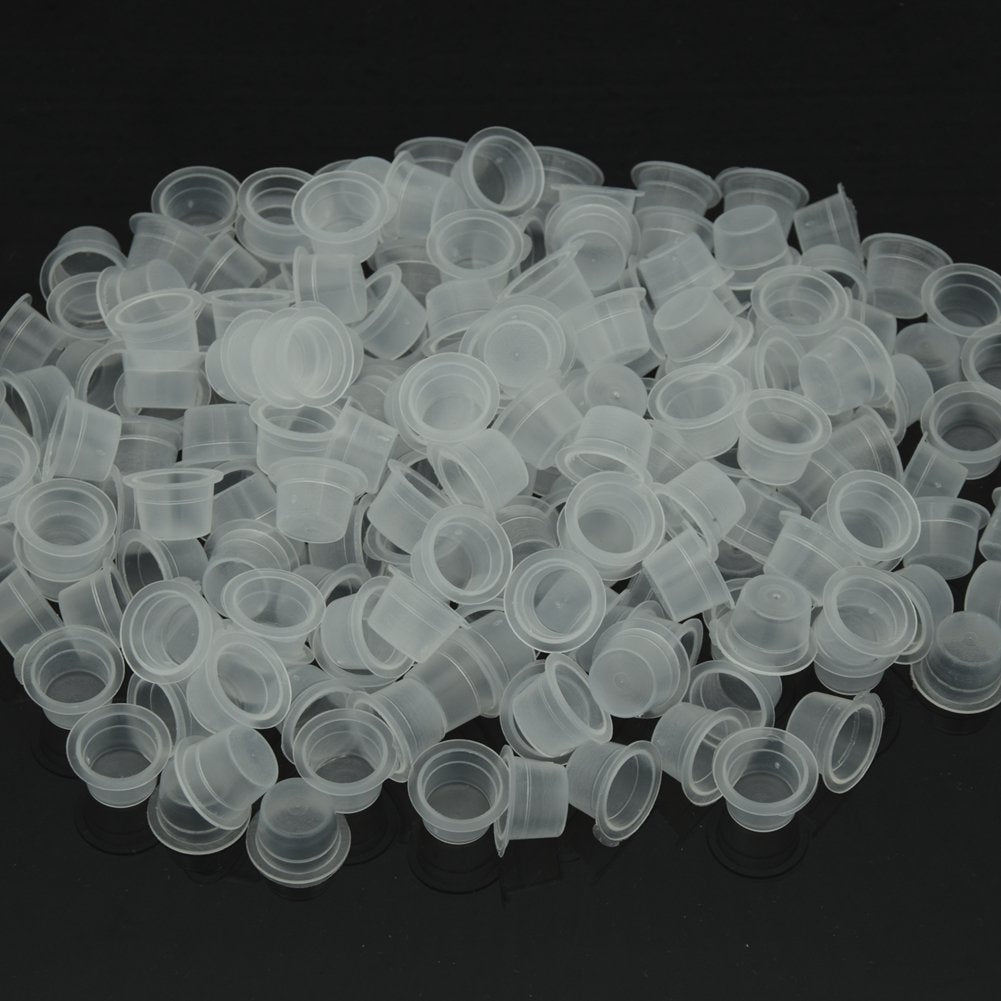 Pigment Cups,New Star Tattoo 300pcs Ink Caps Medium,13mm Medium Plastic Tattoo Pigment Cups Tattoo Ink Caps 13mm Tattoo Ink Cup