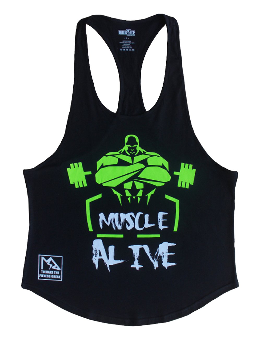 palglg Mens Bodybuilding Athletic Tank Top Sleeveless Gym Vest Cotton Black S