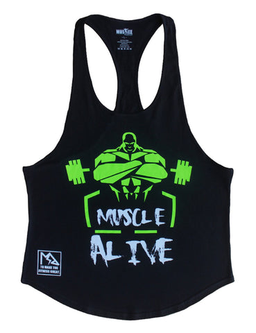 palglg Mens Bodybuilding Athletic Tank Top Sleeveless Gym Vest Cotton Black S