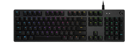 Logitech G512 Mechanical Gaming Keyboard, RGB LIGHTSYNC Backlit Keys, GX Brown Tactile Key Switches, Brushed Aluminum Case, Customizable F-Keys, USB Pass Through, QWERTY UK Layout - Carbon/Black