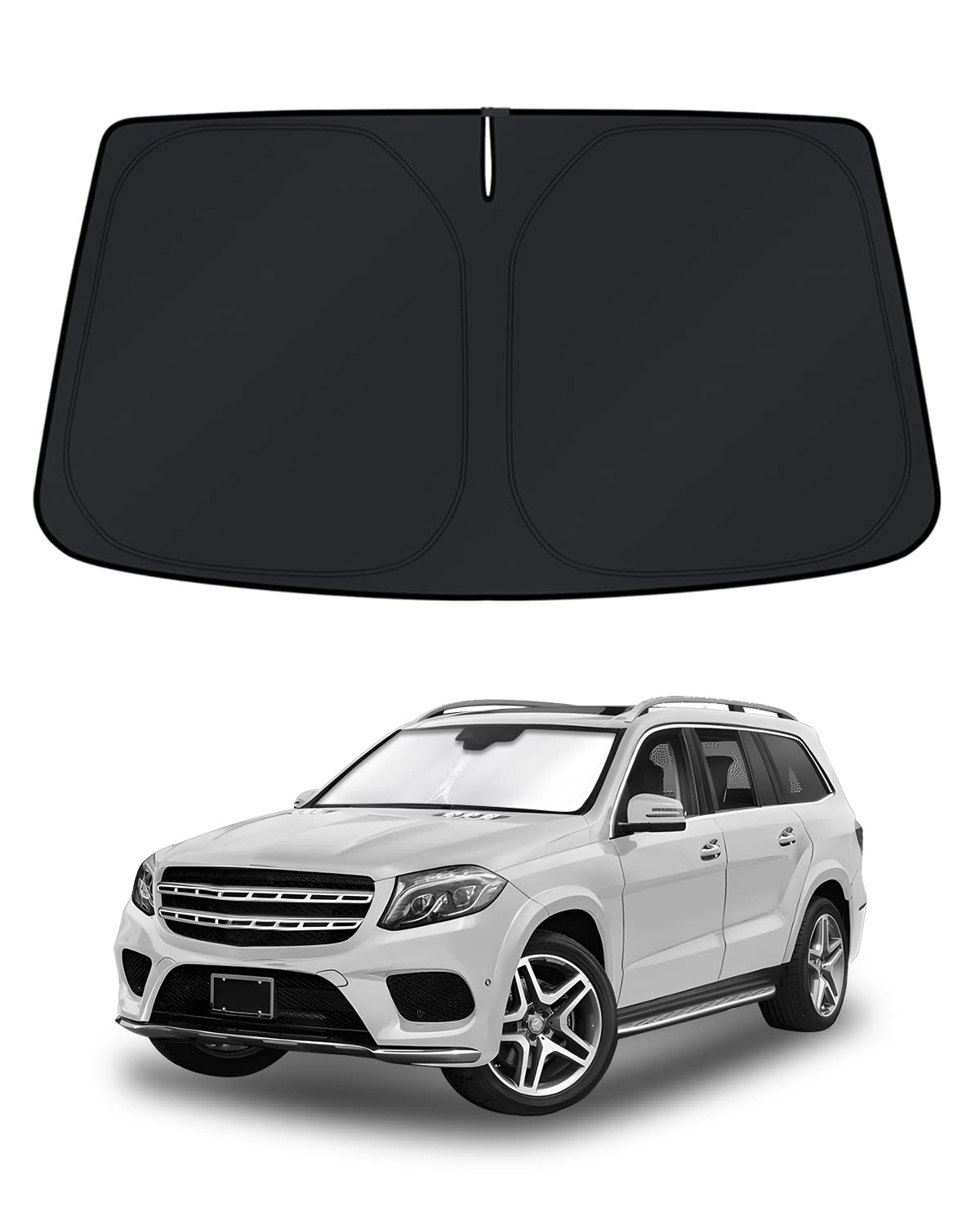 KUST Windshield Sun Shade for Mercedes-Benz GL-Class 2013-2019 Window Shade Sun Visor Cover Foldable Blocks UV Rays Keep Your Car Cooler