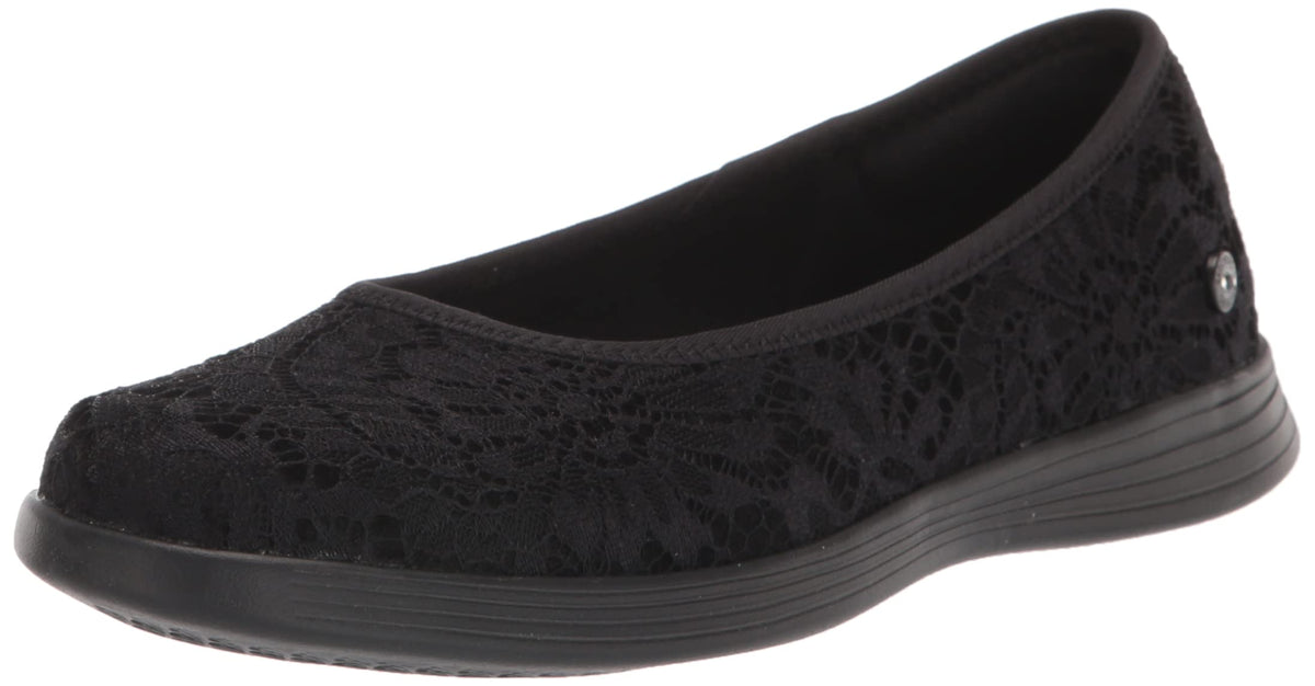 Skechers Women's ON-The-GO Dreamy-Velvet Dreamz Ballet Flat, Black, 5.5