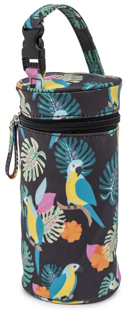 Pink Lining Bottle Holder - Parrot Black