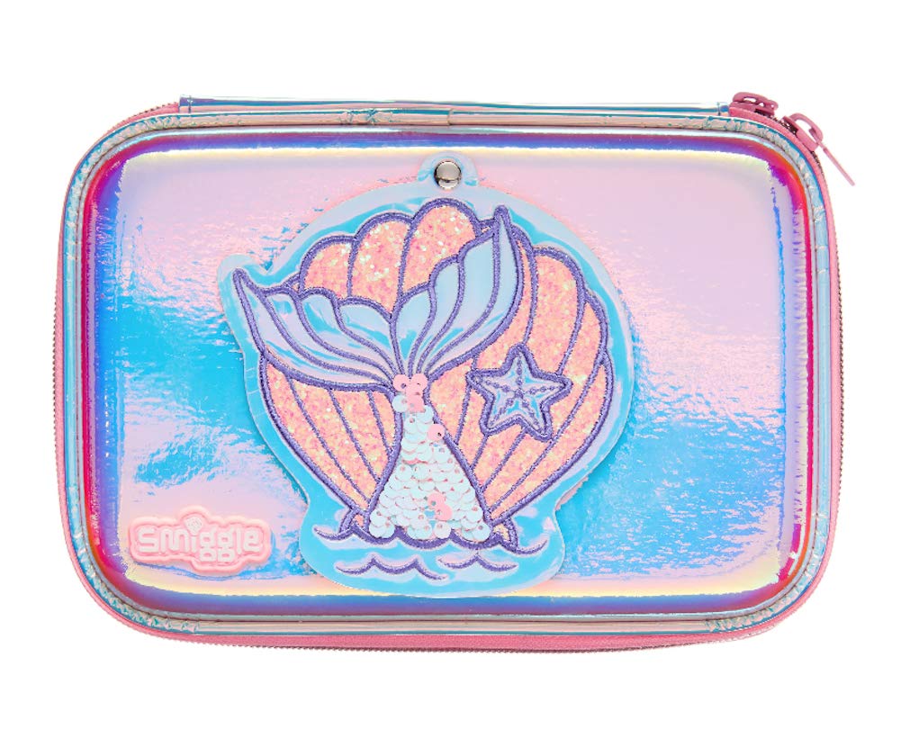 Smiggle Pencil Case Glitz with Secret Mirror (Pearly Pink Mermaid)
