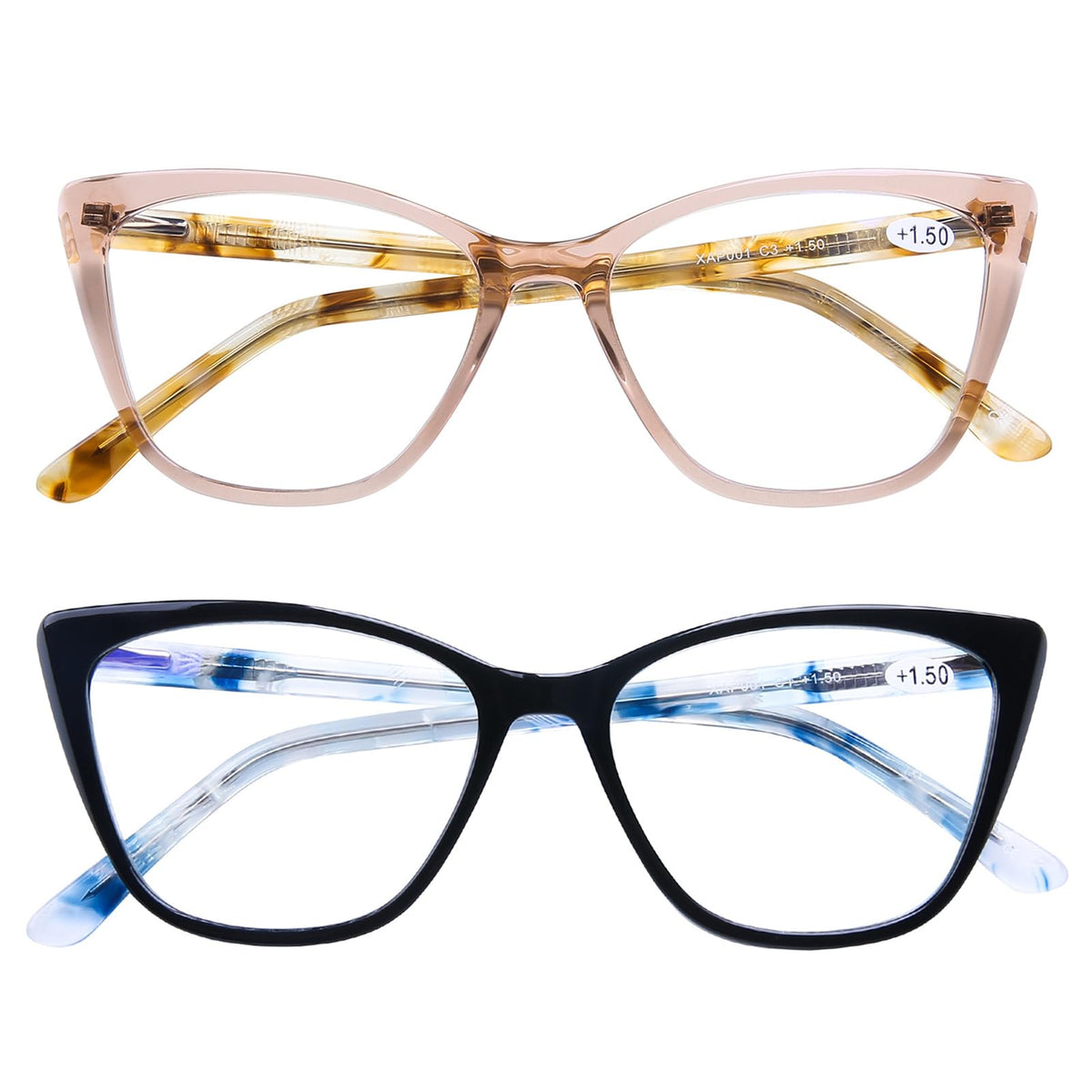 AQWANO Stylish Cat Eye Computer Reading Glasses Designer Blue Light Block Eyeglasses Readers Anti UV400 Digital Eyestrain for Women,1.0