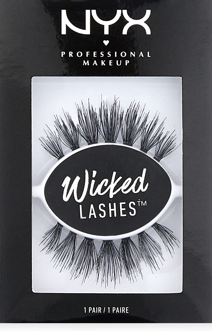 NYX Professional Makeup Wicked Lashes, False Eyelashes with Synthetic Fibres, Single Pair, Reusable, Dramatic Lash Look, Style: Doe Eyes
