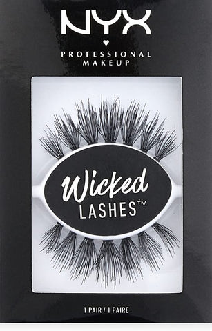 NYX Professional Makeup Wicked Lashes, False Eyelashes with Synthetic Fibres, Single Pair, Reusable, Dramatic Lash Look, Style: Doe Eyes