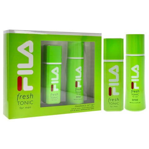 Fila Fresh Green for Men - 2 Pc Gift Set 3.4oz EDT Spray, 8.4oz Body Spray