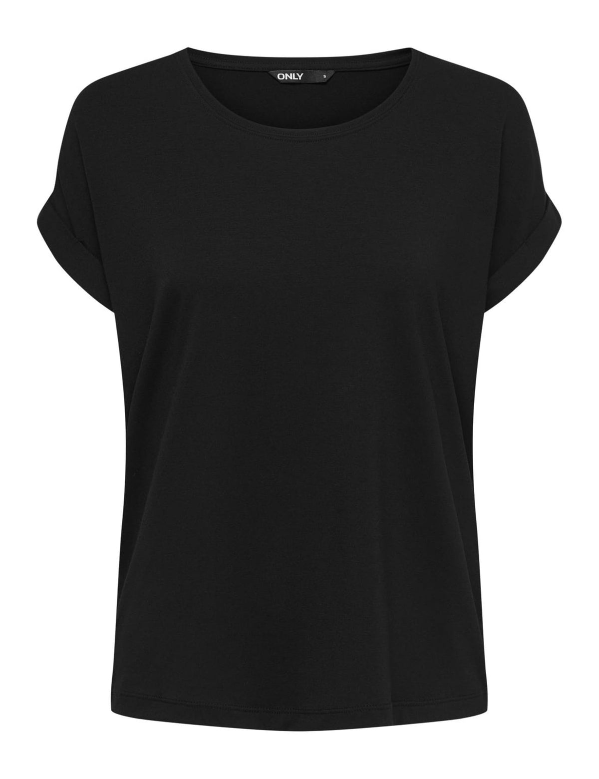 ONLY Women's Onlmoster S/S O-neck Top Noos Jrs T Shirt, Black (Black Detail: Solid Black), L UK