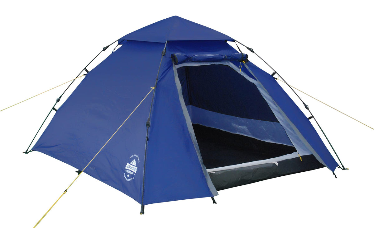 Lumaland Outdoor Waterproof Pop Up Tent 210 x 190 x 110 cm 3 Person Quick Up System fast pitch Foldable Festival Tent with sewn-in Groundsheet UV Protection Lightweight Portable Grey
