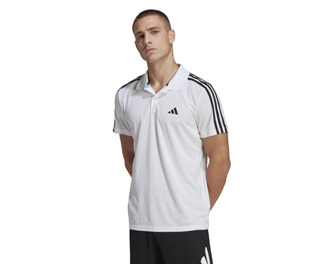adidas Men's Train Essentials PiquÃ© 3-Stripes Training Polo Shirt, White/Black, S