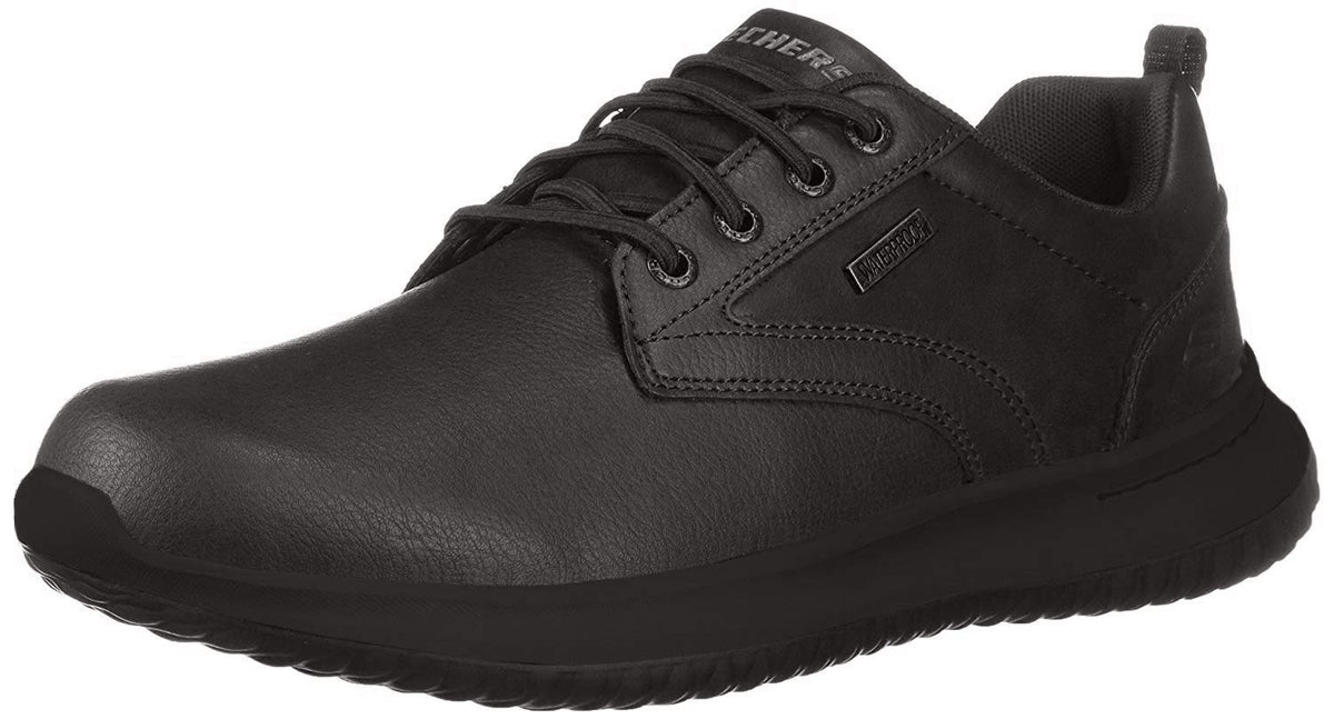 Skechers mens Delson-antigo Trainers, Black Black Leather Bbk, 9 US