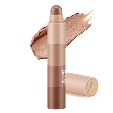 Apooliy 4 Colour Eyeshadow Pen, Pearl Matte Fine Glitter Eyeshadow Stick, Smooth Creamy Nude Eyeshadow Pencil, Face Eye Highlighter & Brightener Pen, Highly Pigmented Long Lasting Eyeshadow Crayon pen