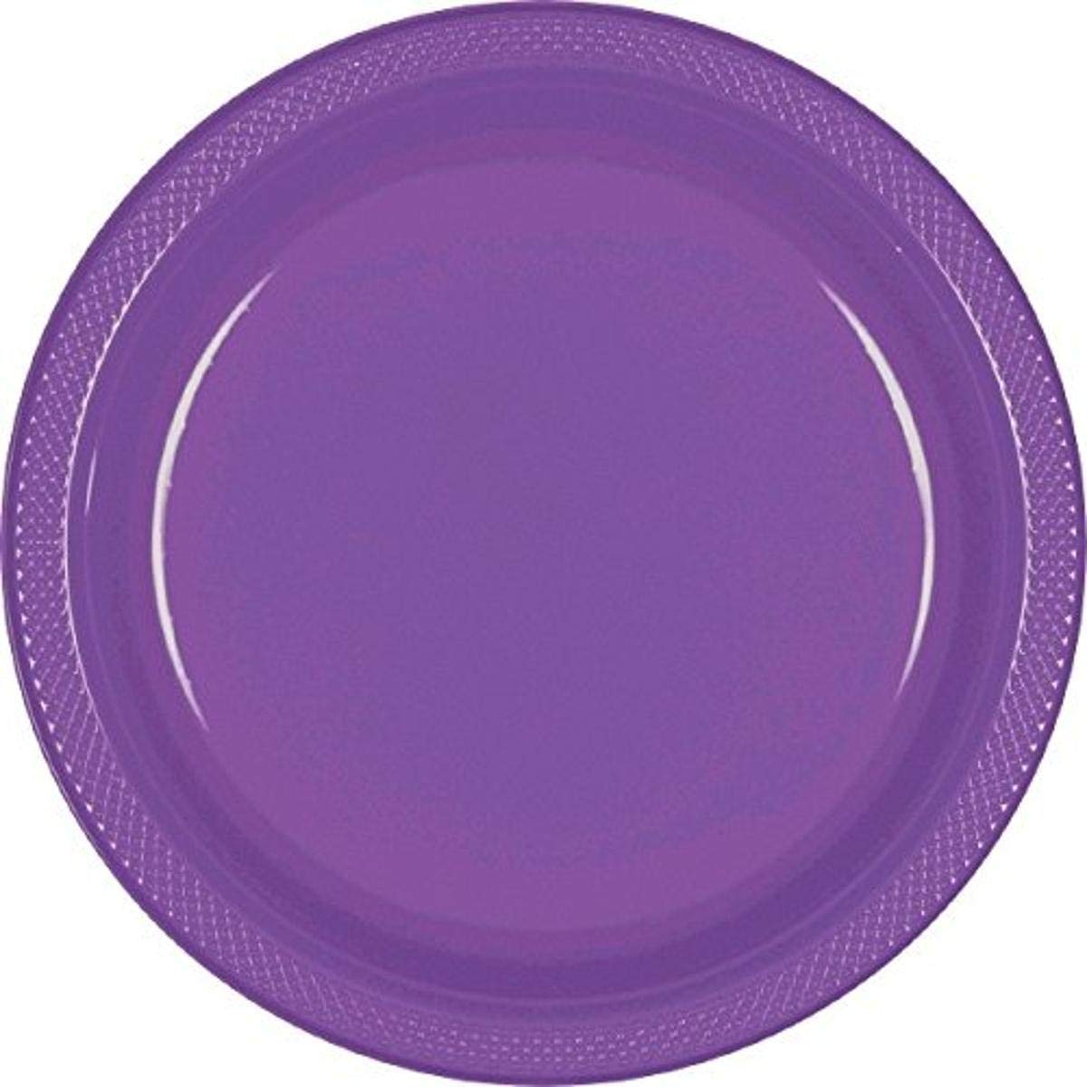 Vibrant Round Purple Plastic Plates - 10" (Pack of 20) - Premium Quality Design, Ideal for Any Event or Party